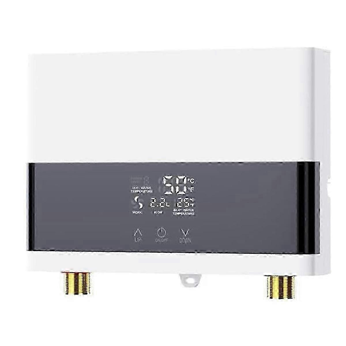 Water Heater Electric,Instant Hot Water Heater with Remote Control,Water Temperature Regulating Valve LCD Touch Screen,A-220V 6000W-