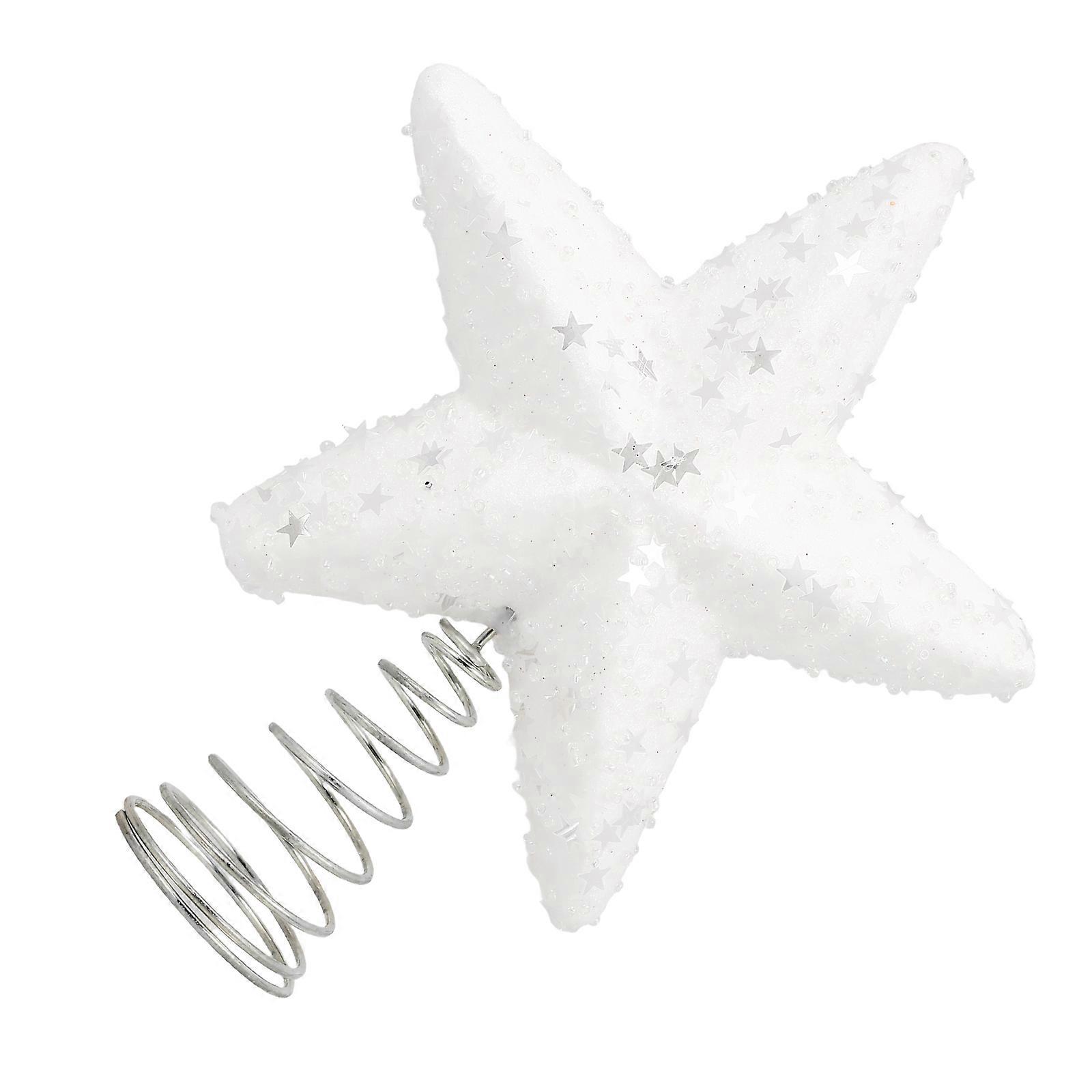 Christmas Tree Star Topper for Decor White Foam Iron Material