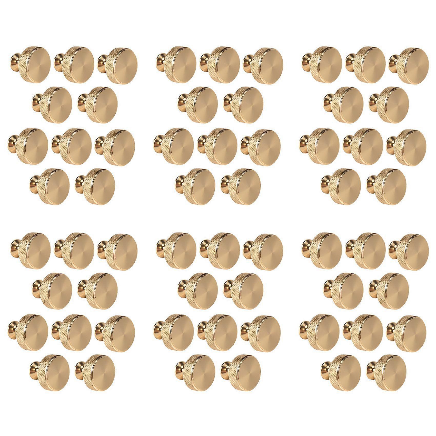 60 Pack 1.2 Inch Brushed Gold Cabinet Knobs Knurled Kitchen Cabinet Knobs Gold Drawer Knobs Round Dresser Knobs