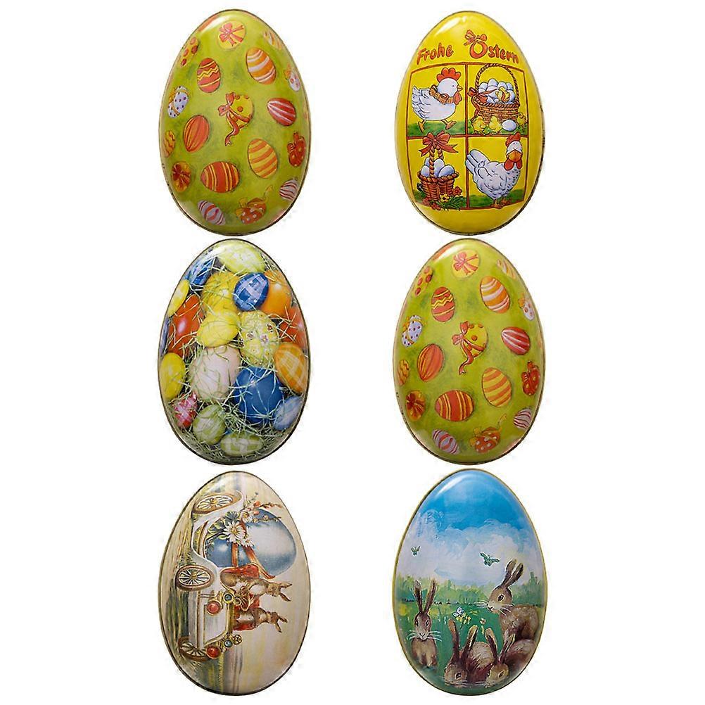 6Pcs Easter Egg Shaped Candy Box Biscuit Storage Box Easter Cookie Box