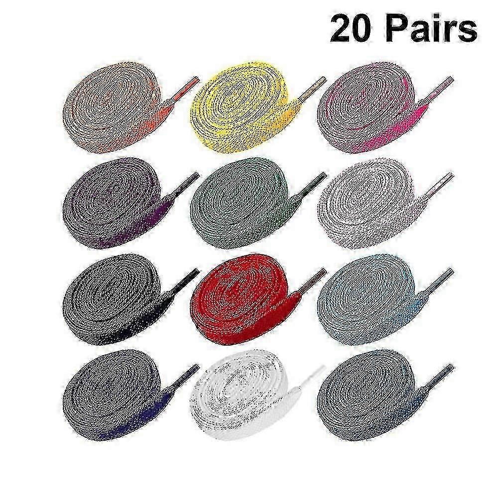 20pc Çiftler Yedek Düz Ayakkabı Ayakkabı Bağcıkları Renkli Ayakkabı Bağcıkları Spor Ayakkabılar İçin Telleri Spor Ayakkabı Patenleri