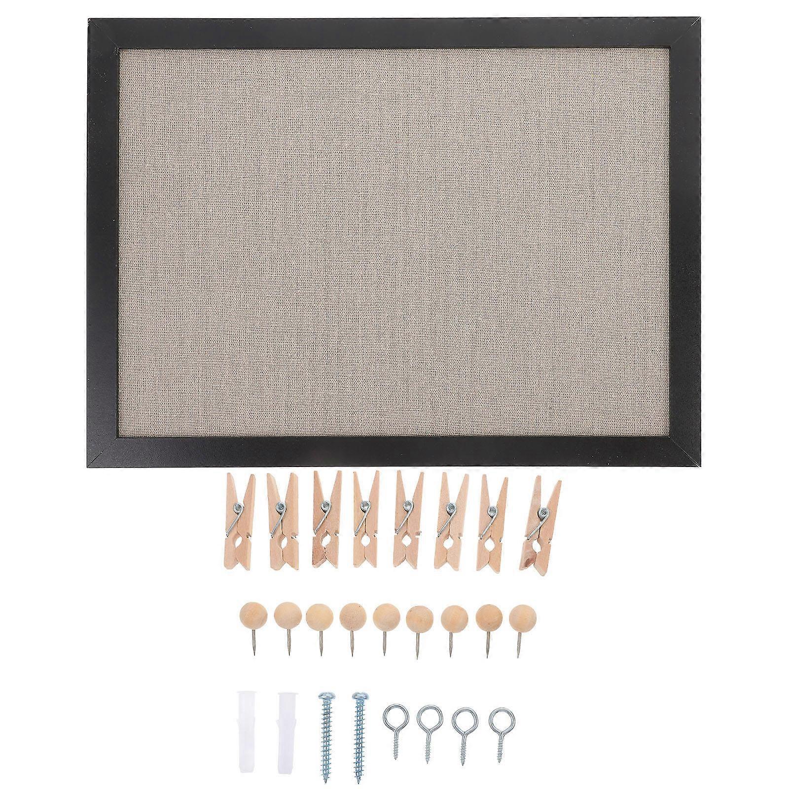 Black Cork Bulletin Board Wall Board for Office Memo 1Set