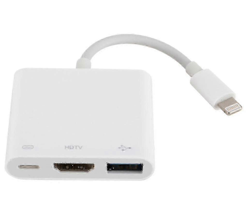 Digital AV Adapter with USB Port for Apple Lightning Devices