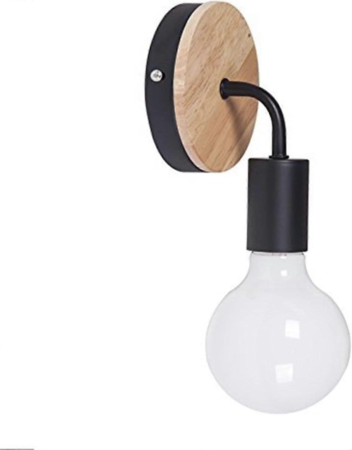 Wooden Wall Spotlight with Solid Oak Base and Durable Iron Lampshade for Modern Reading