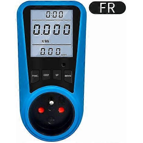 Digital Current Meter EU Plug AC Voltmeter Energy Tester Regulatory Plug 6.2X7.6X12.9 CM Blue