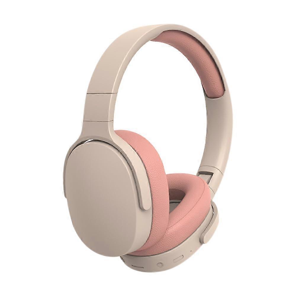 BluetoothCompatible Wireless OverEar Headphones With Mic NoiseCanceling Foldable 22Hour Battery Life Pink