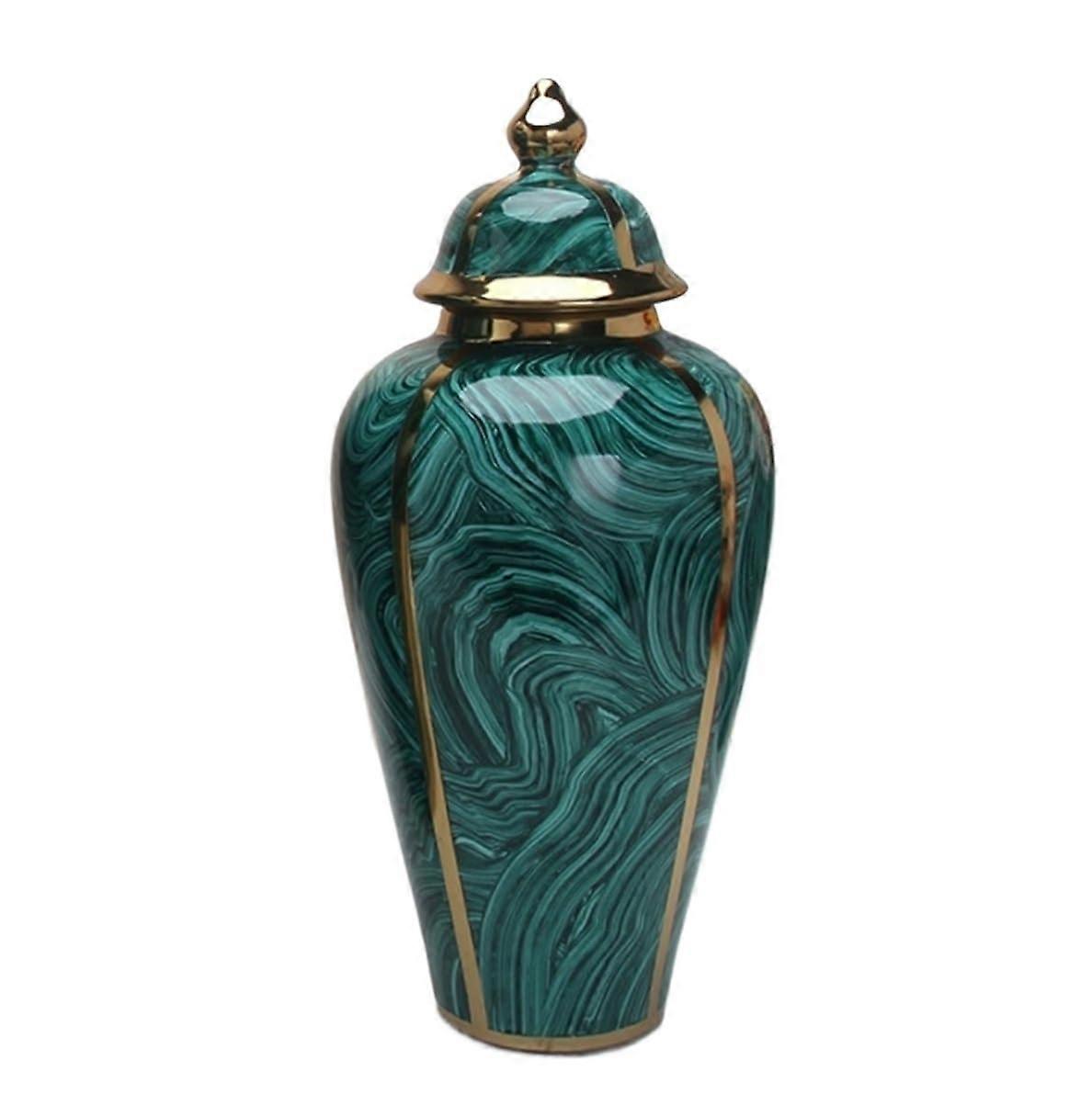 Ginger Jar Decorative Vase with Lid, Elegant Retro Style Ceramic for Home and Event Display