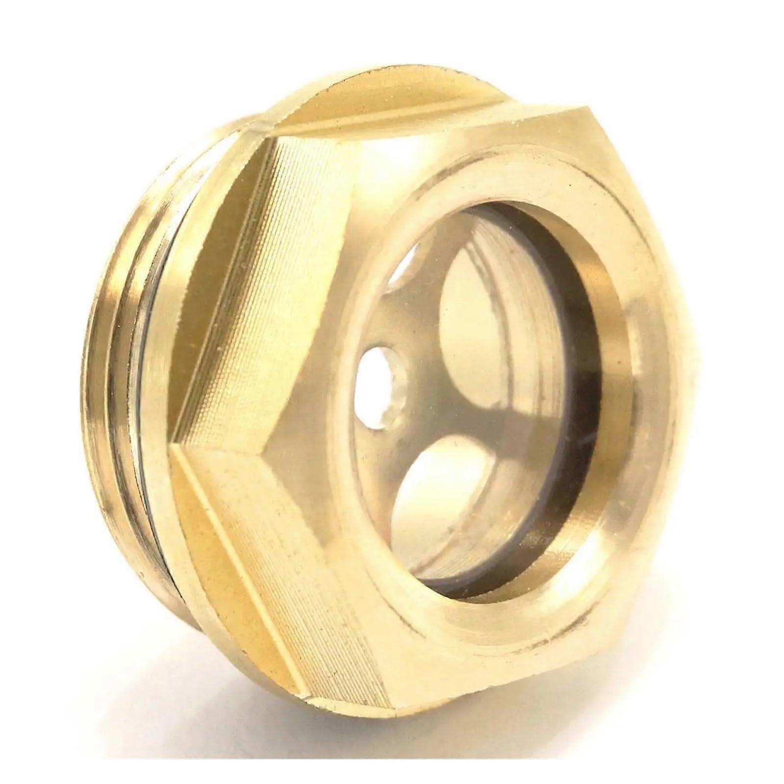 M22x1.5 Brass Oil Level Sight Glass Window Hex Head for Air Compressor Gearbox