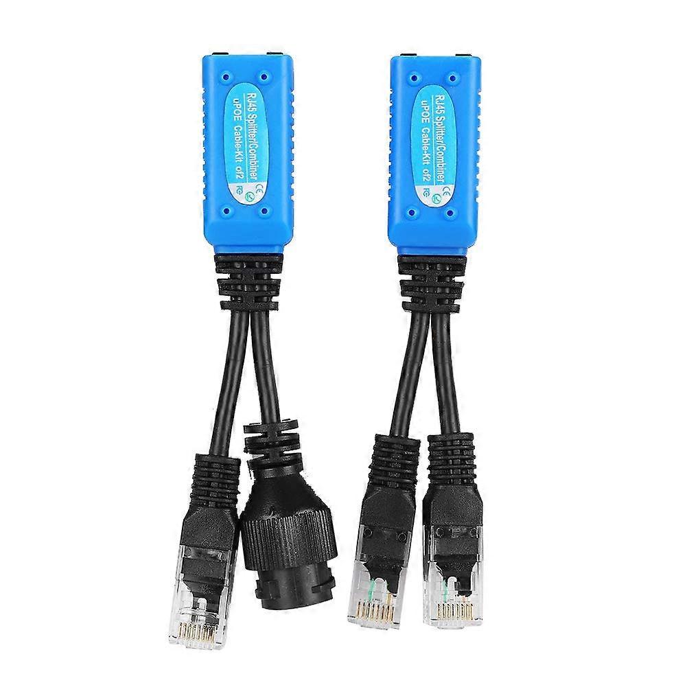 PoE Splitter RJ45 Adapter Kit for IP Cameras and Access Points, Power and Data Integration, 2pcs