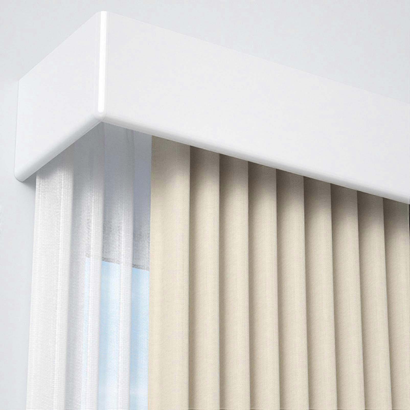 Curtain Track System 430cm White Silent Double Rail Ceiling Mounted for Smooth HeavyDuty Operation