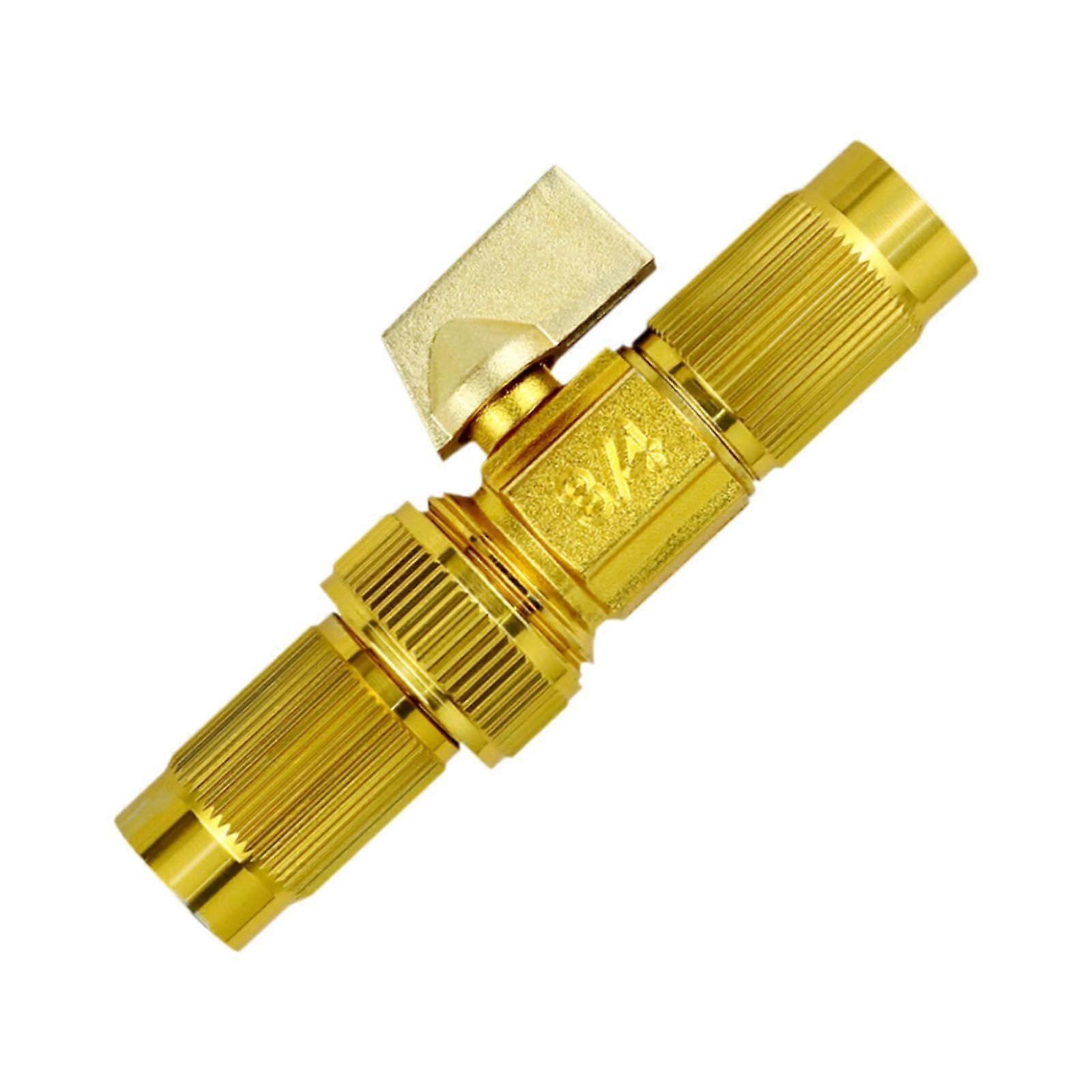 3/4 Garden Hose Connector with Ball Valve Shut Off, Quick Connection, Easy Flow Control, Durable