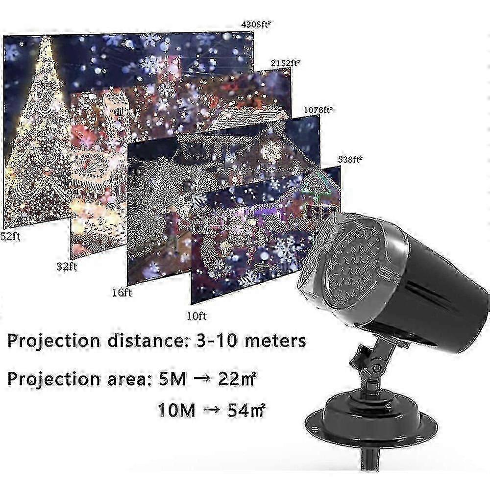 Snowflake Christmas Lights Led Projection Light Remote Control Timer Function Waterproof Laser Light Christmas Projector Outdoor 26s