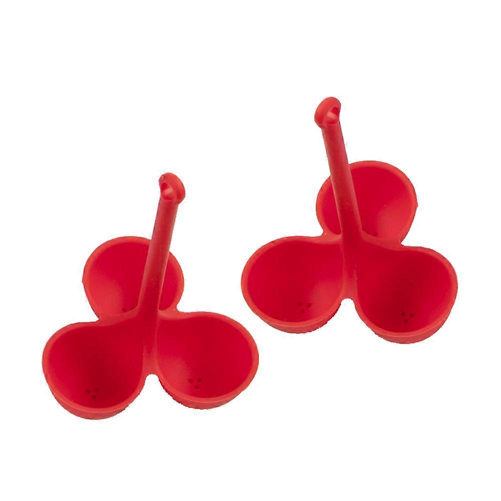 Egg Poaching Rack Silicone Cooker for Steaming Eggs 3Pcs Red Color