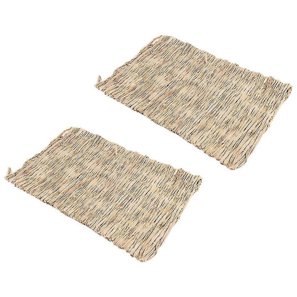 Pet Bedding Hamster Beds Nesting Pad Exploring Rectangular Corn Leaf 2Pcs