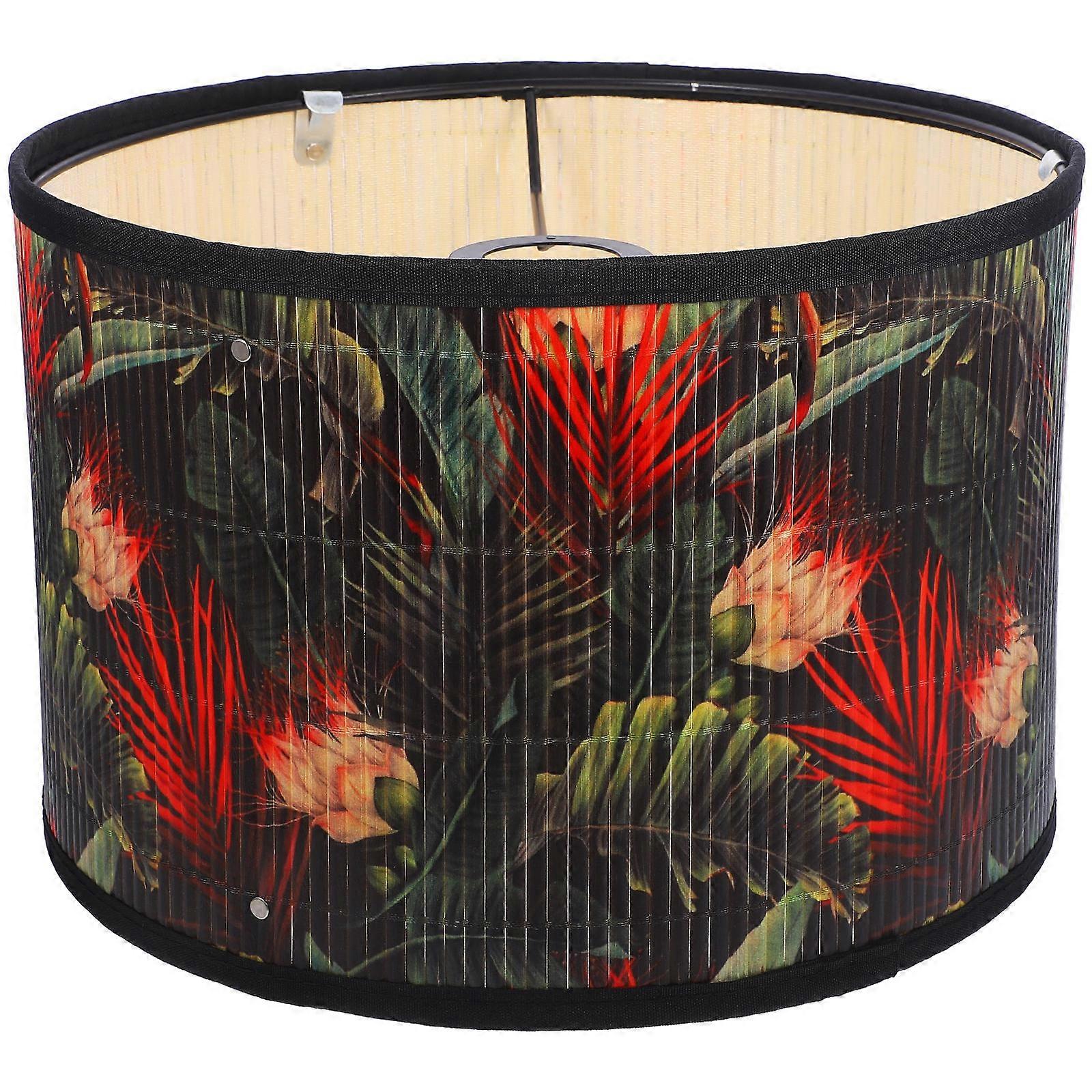 4Pcs Bamboo Lampshade Pendant Light Shade Rustic Design Study Decorative Lighting Dark Brown Light Diffusion