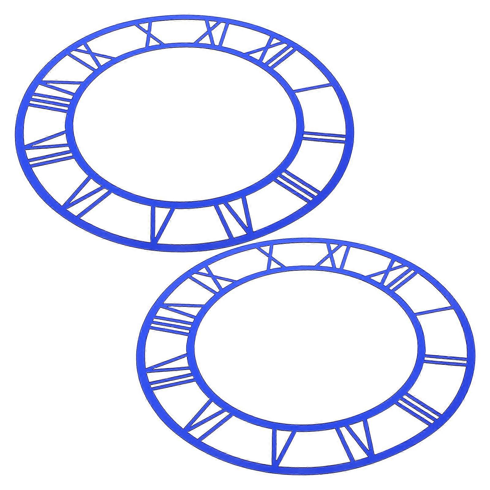 Wall Clock Mirror Roman Numeral Frameless Acrylic DIY 2Pcs Set