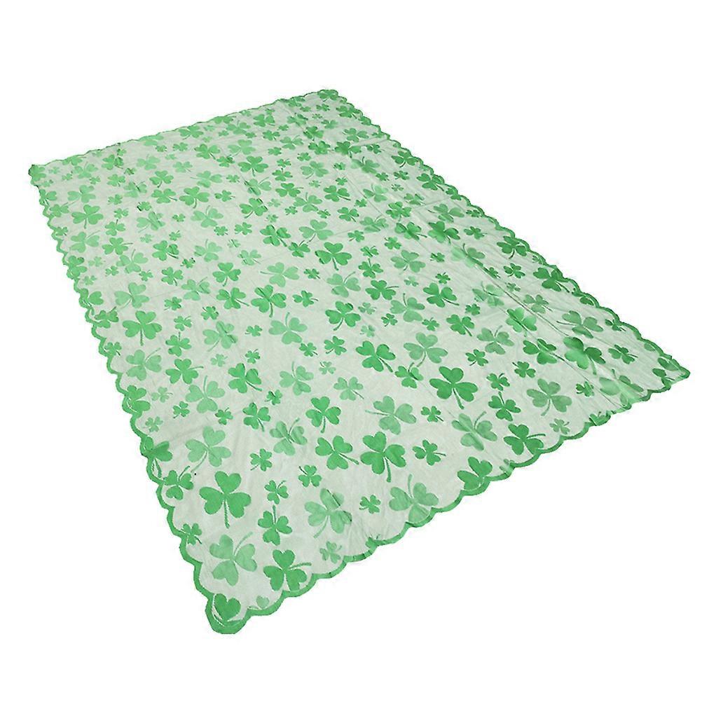 Tablecloth for St. Patrick's Day Party Decor 2Pcs Green Shamrock Pattern