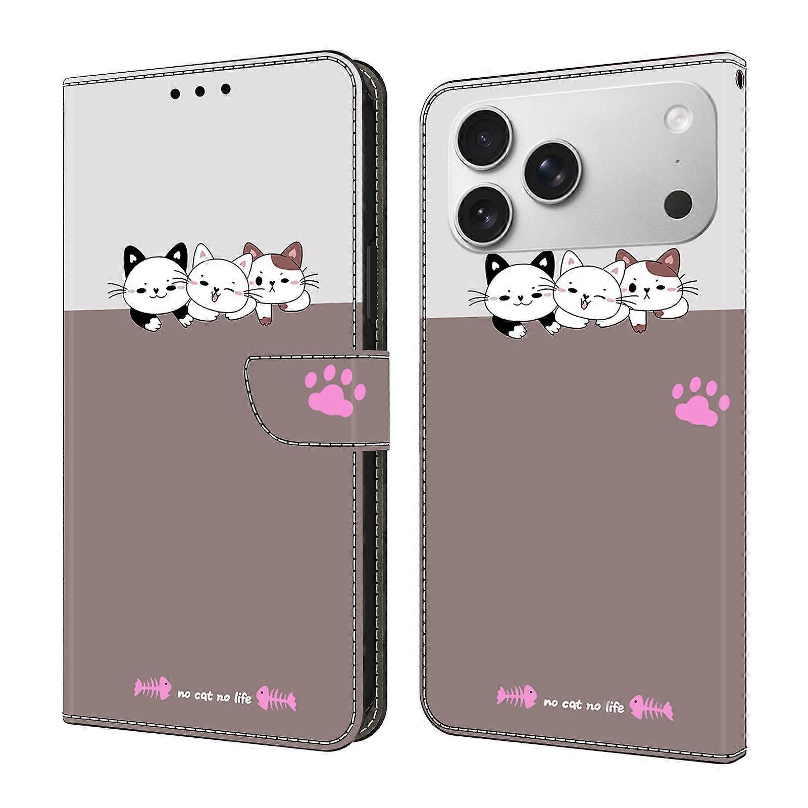 For iPhone 17 Pro Max Case Foldable Stand Wallet Pattern Printing PU Leather Flip Phone Cover