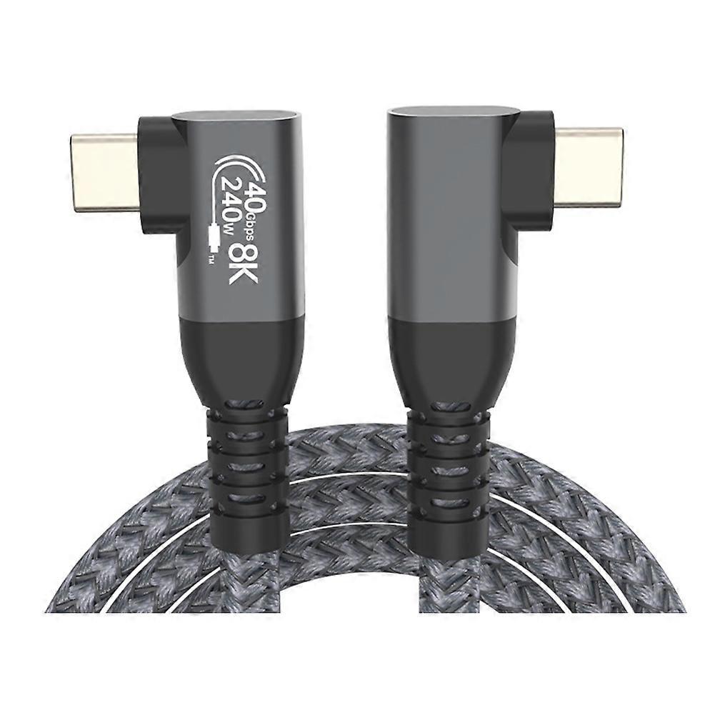 USB4 Elbow Type C Data Transfer Cable USB C PD240W Fast Charging 1.5M