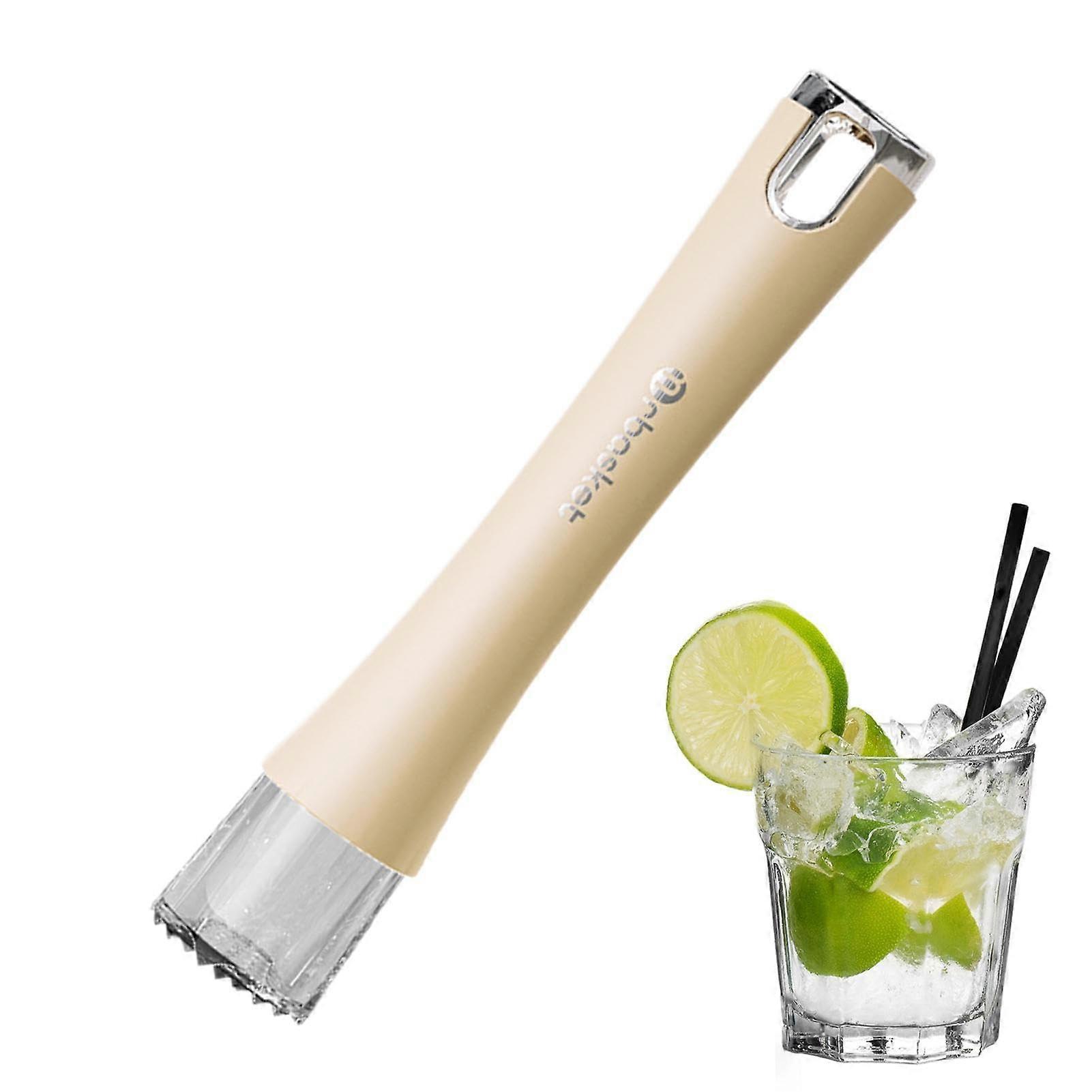 Cocktail Muddler with Ice Crusher, Heavy Duty Drink Muddler for Lemon Tea and Fruit Mixing