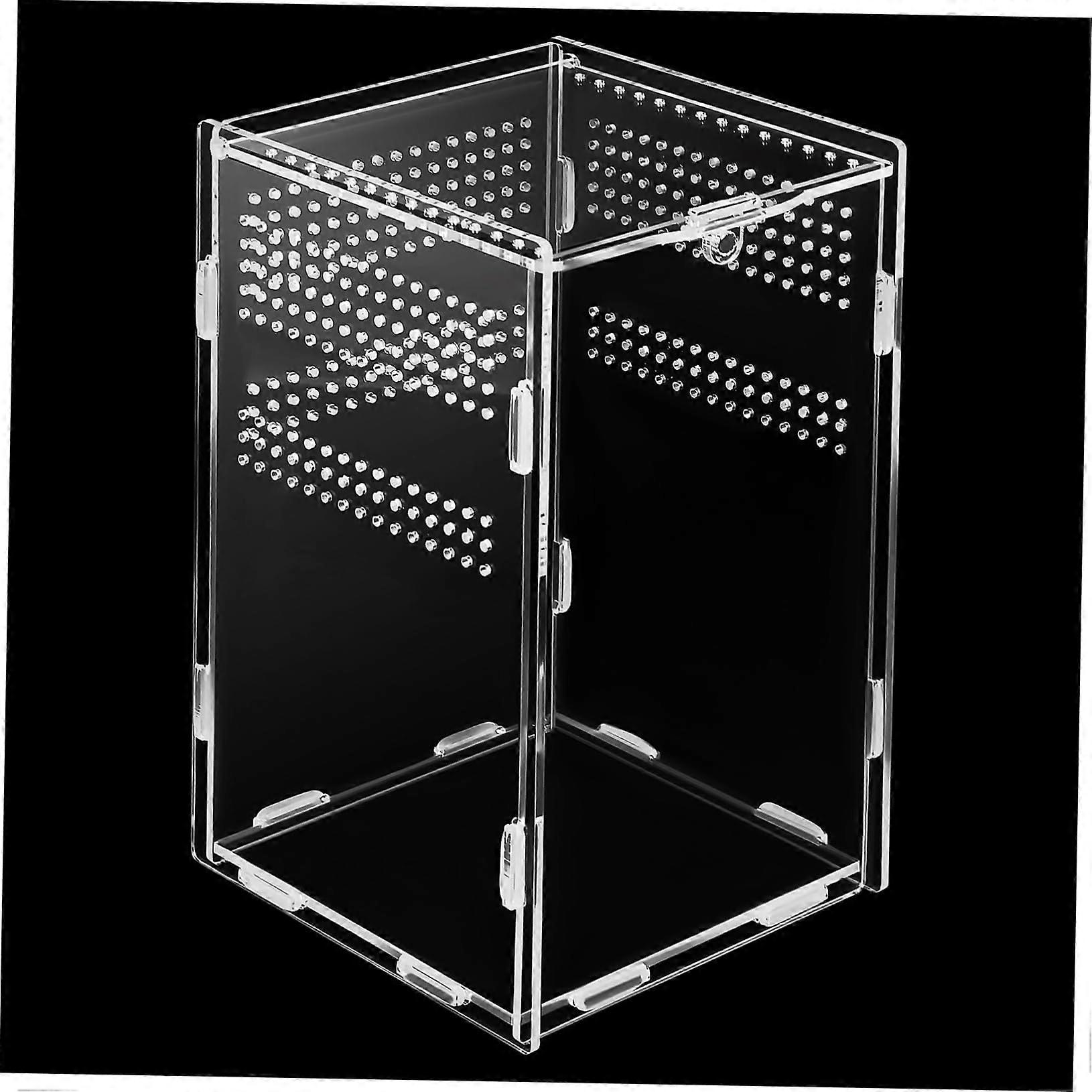 Acrylic Reptile Enclosure Clear Terrarium for Jumping Spider Lizard Turtle with Ventilation 2pcs