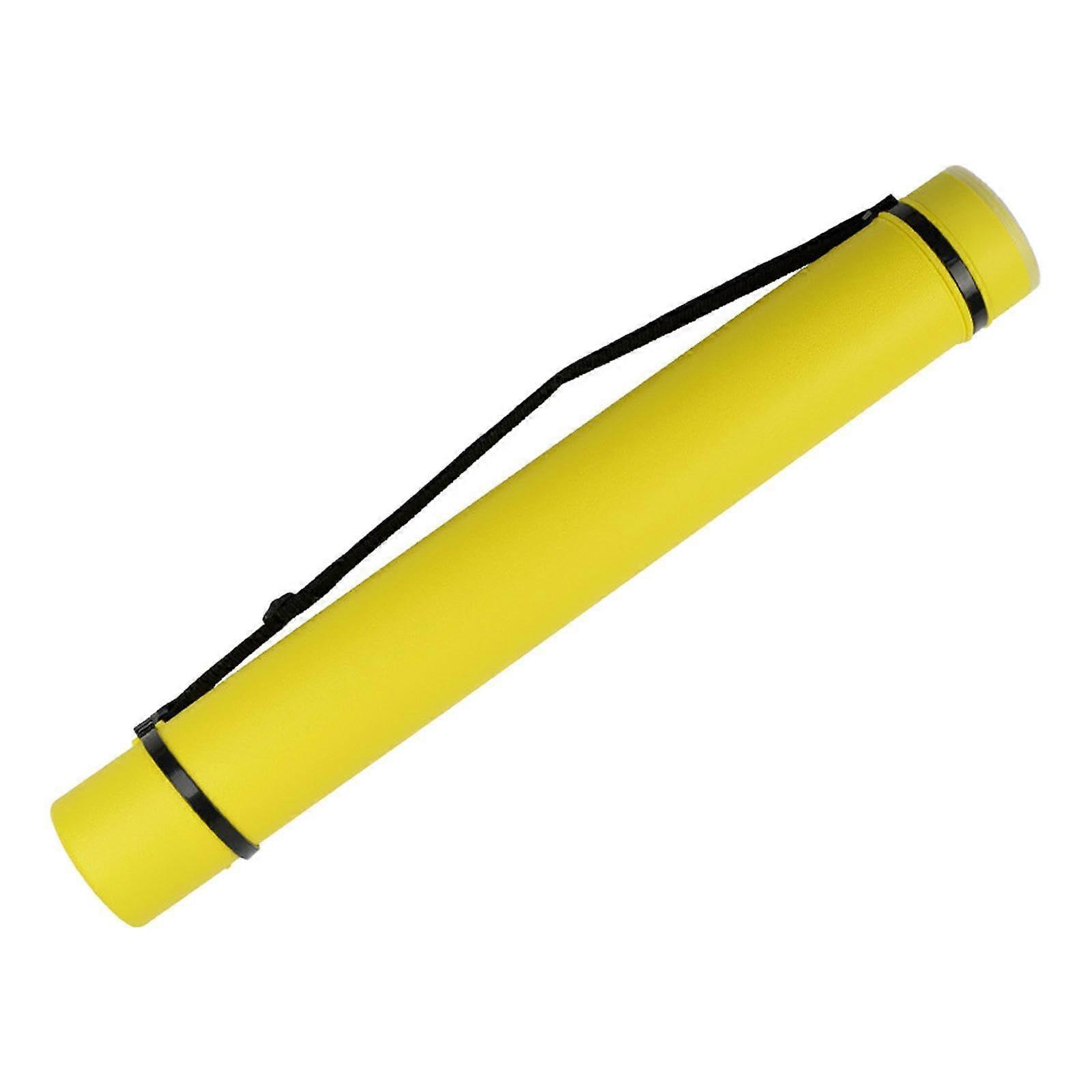 Extendable Poster Tube with Shoulder Strap, Adjustable Art Storage Case, Yellow