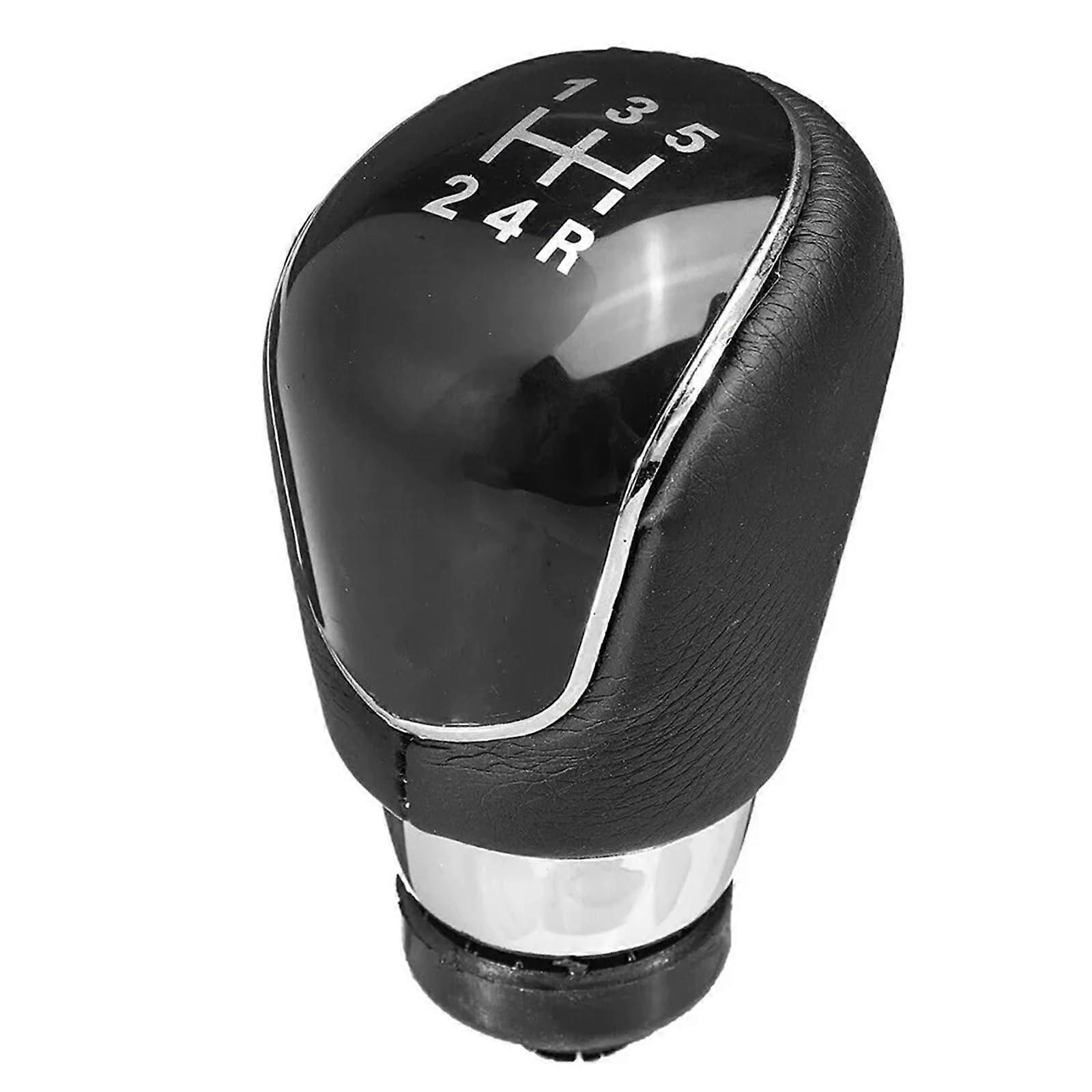 5 Speed Manual Gear Shift Knob Black PU Leather, Ergonomic Design, Compatible with Honda Civic