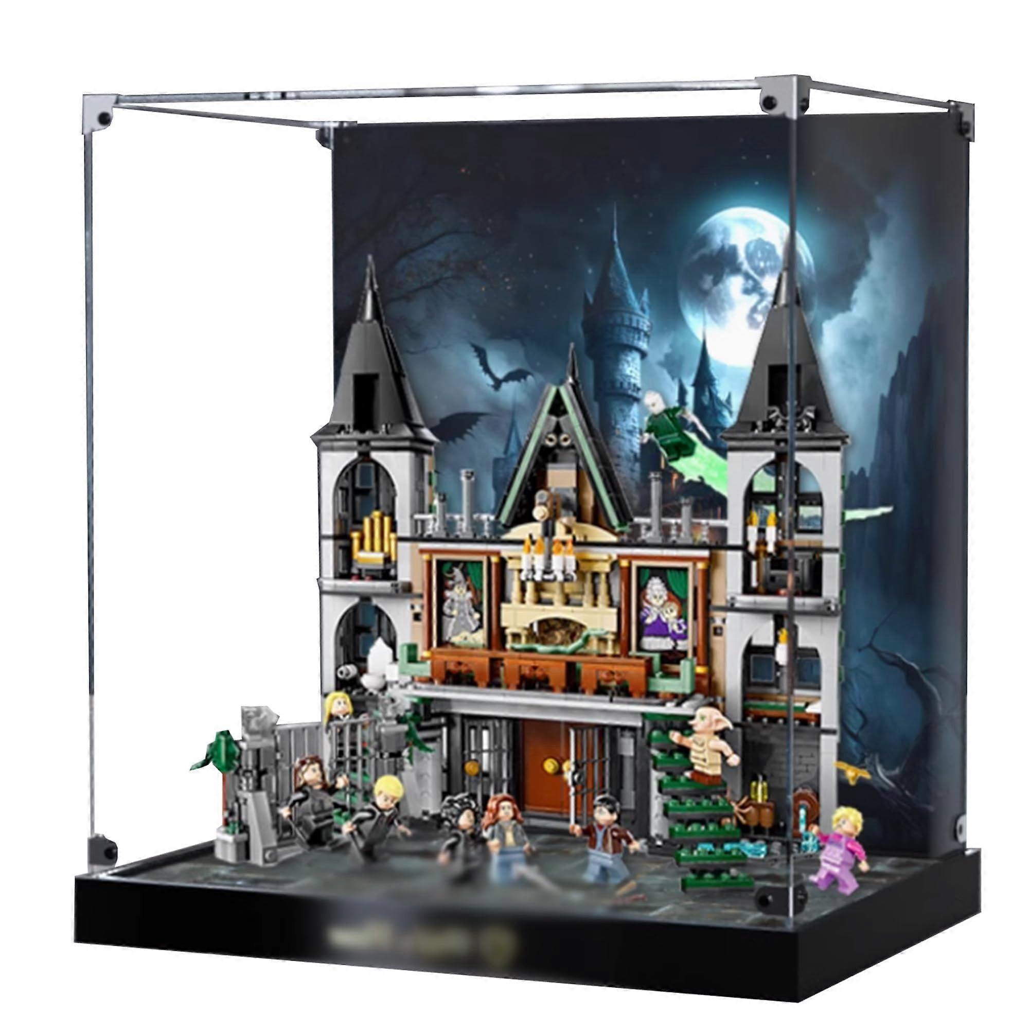 Clear Acrylic Display Case for  76453 Malfoy Manor, Dustproof UVBlocking ScratchResistant