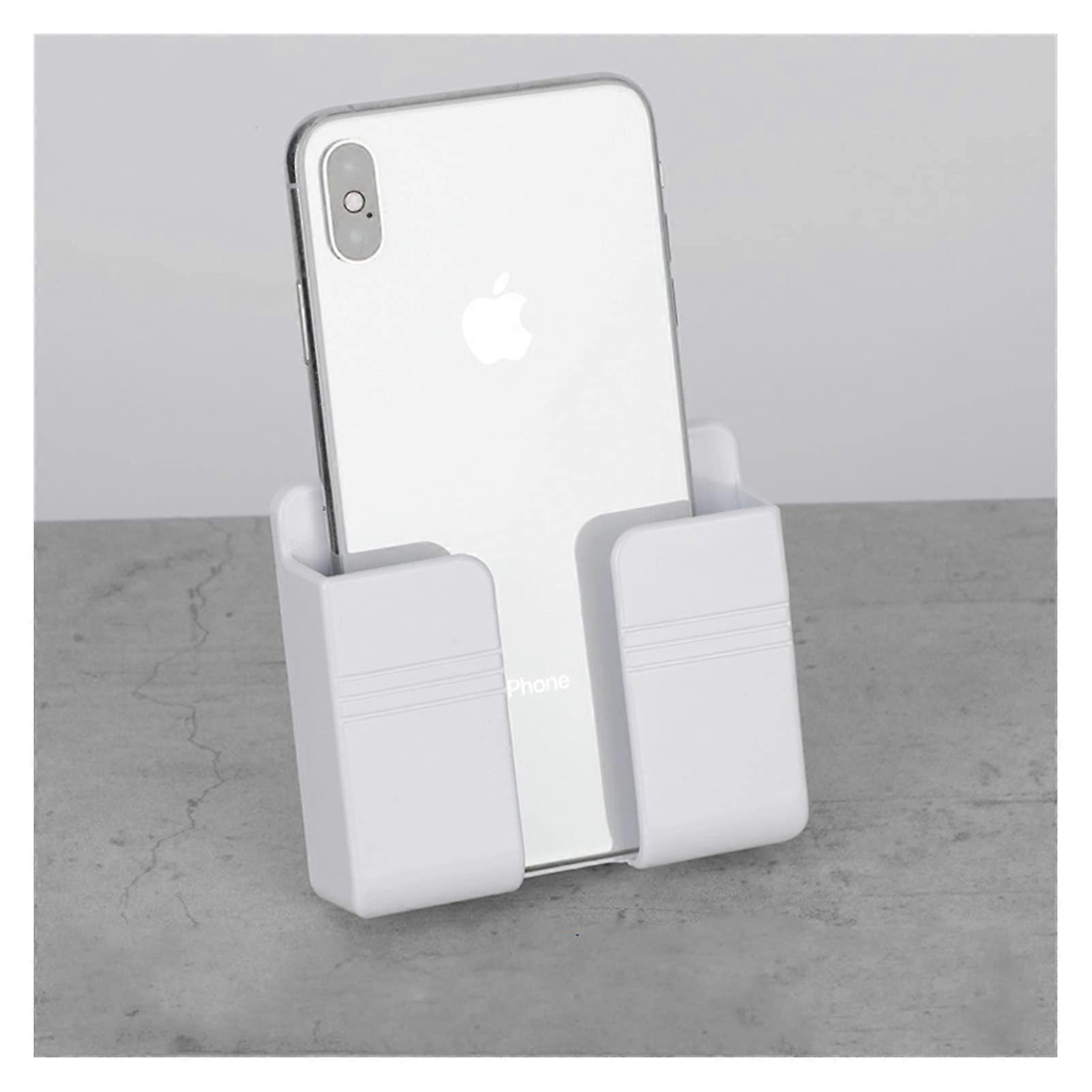 Wall Mounted Storage Box MultiFunction Phone Charging Holder Organizer Easy Installation AWhite