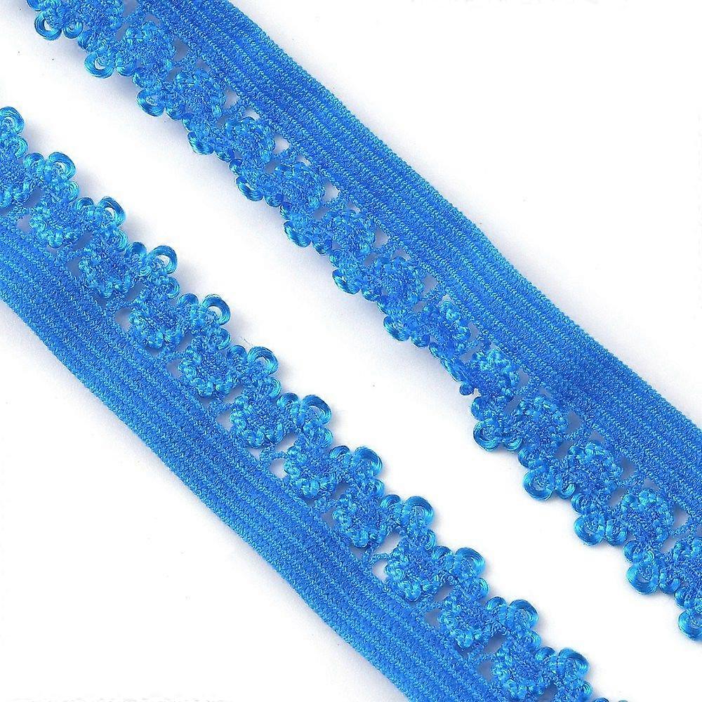 Polyester Elastic Cords with Single Edge Trimming Flat with Cardboard Display Card Royal Blue 13mm