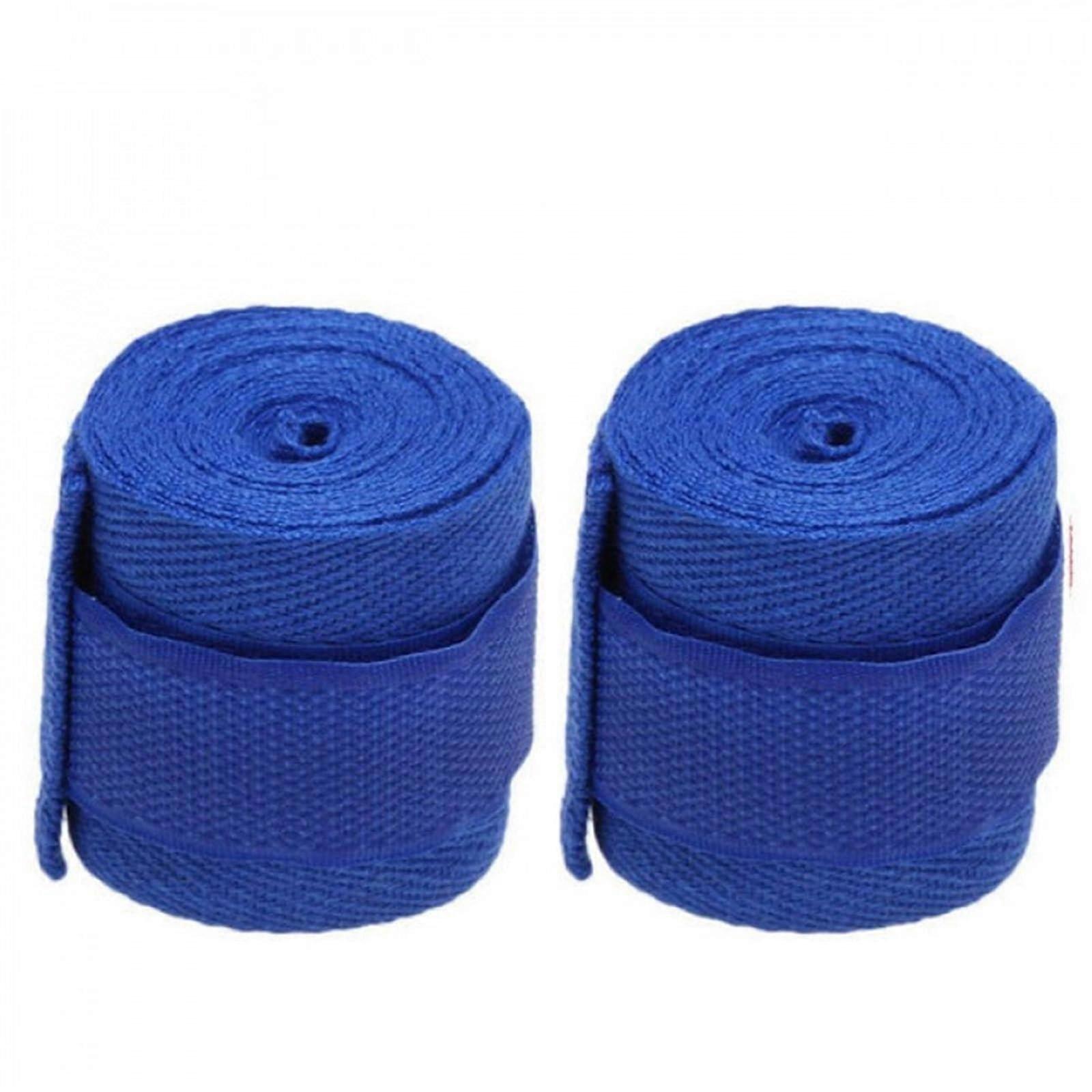 Blue 3m Cotton Boxing Hand Wraps with Thumb Loop and Hook Closure for Muay Thai MMA Training