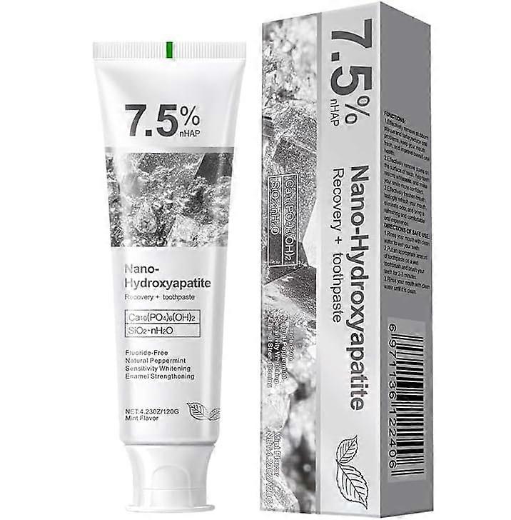 Nano Hydroxyapatite Toothpaste 7.5% nHAP Fluoride  Natural Peppermint for Sensitive Teeth