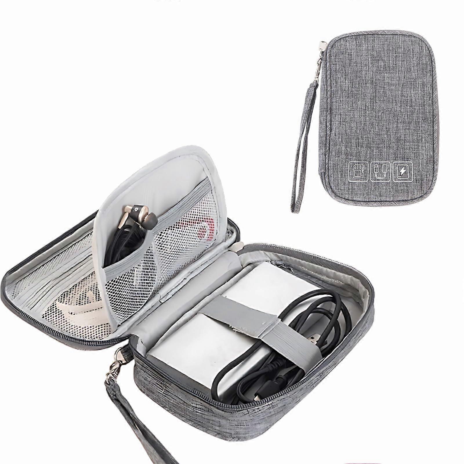 Waterproof Travel Electronics Organizer with Double Layer Cable Storage and Shockproof Padded Interior