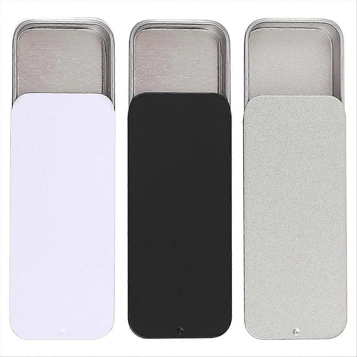 3 PCS Metal Slide Top Tin Containers
