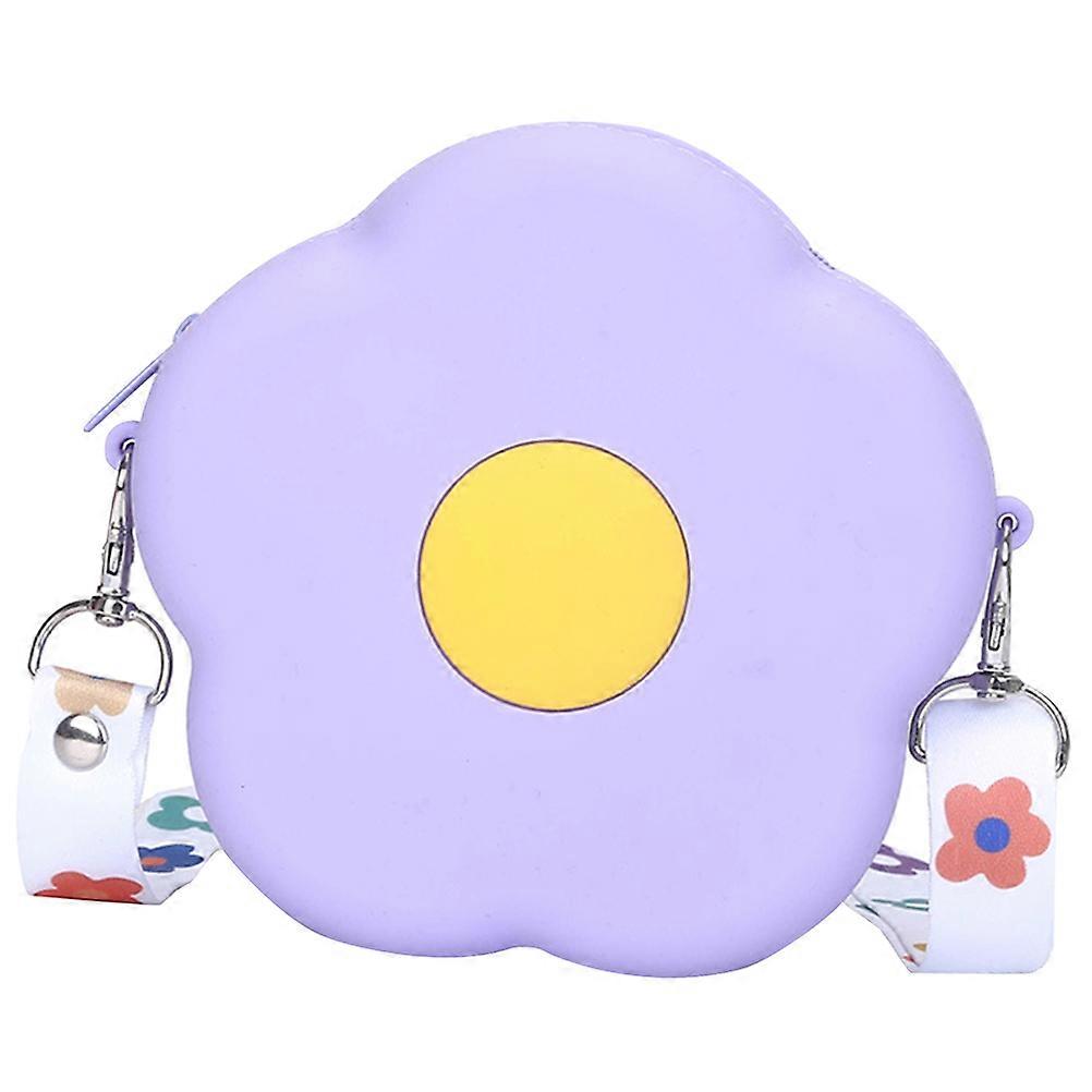 Flower Shaped Bag for Storage Silicone Adjustable Shoulder Strap Coin Purse