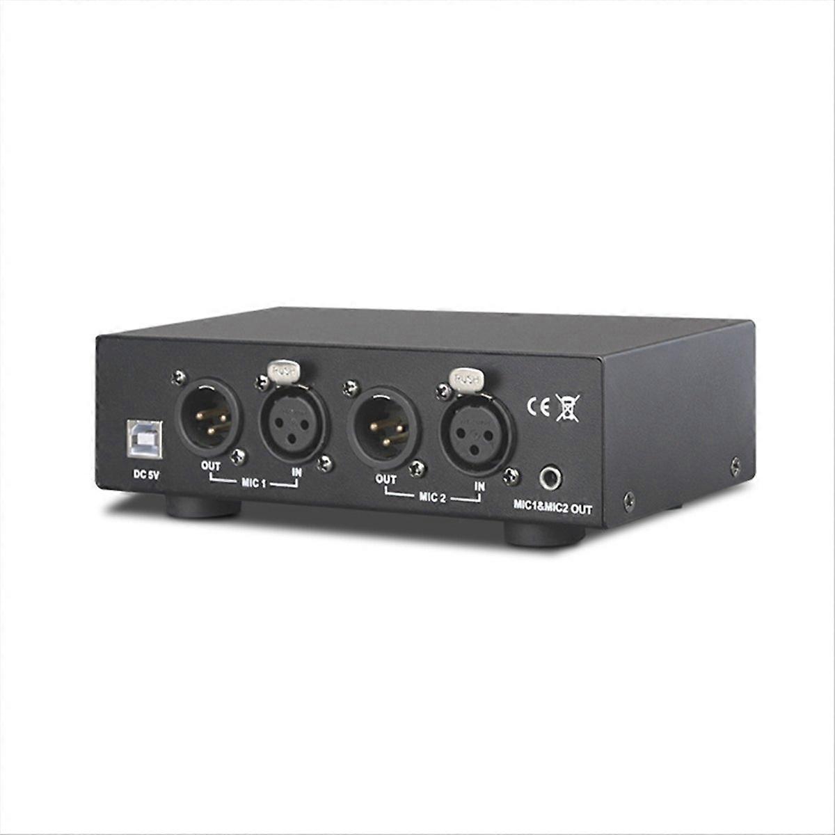 2 in 2 Out 48V Phantom Power Supply Universal Compact Phantom Power