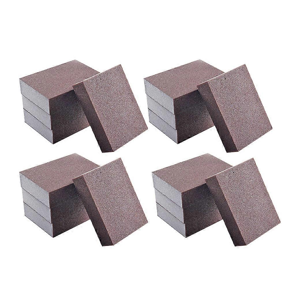 Rust Removal Household Emery Sponges Multi-Function Scrub Sponge 15Pcs Brown