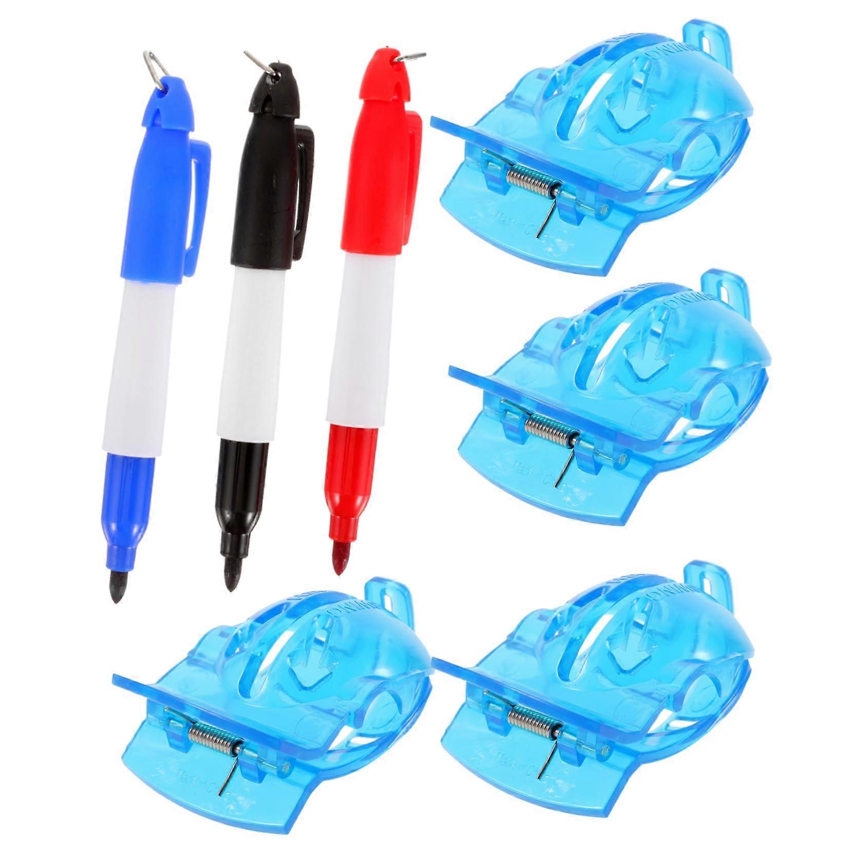 Golf Ball Alignment Tool with Marker Pen, Reusable Stencil for Precise Marking