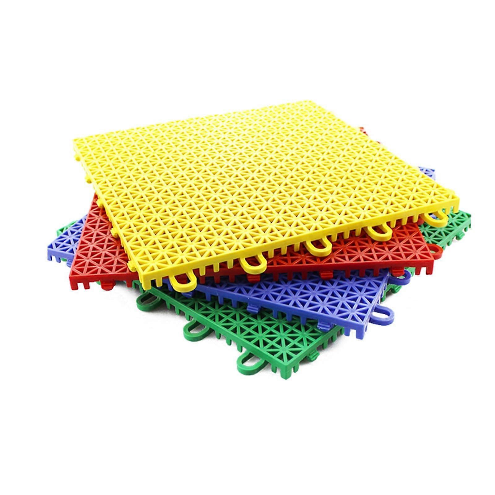 3 Pcs 25x25cm Interlocking Floor Tiles with SelfDraining Surface for Secure Balcony Window Shelf Red