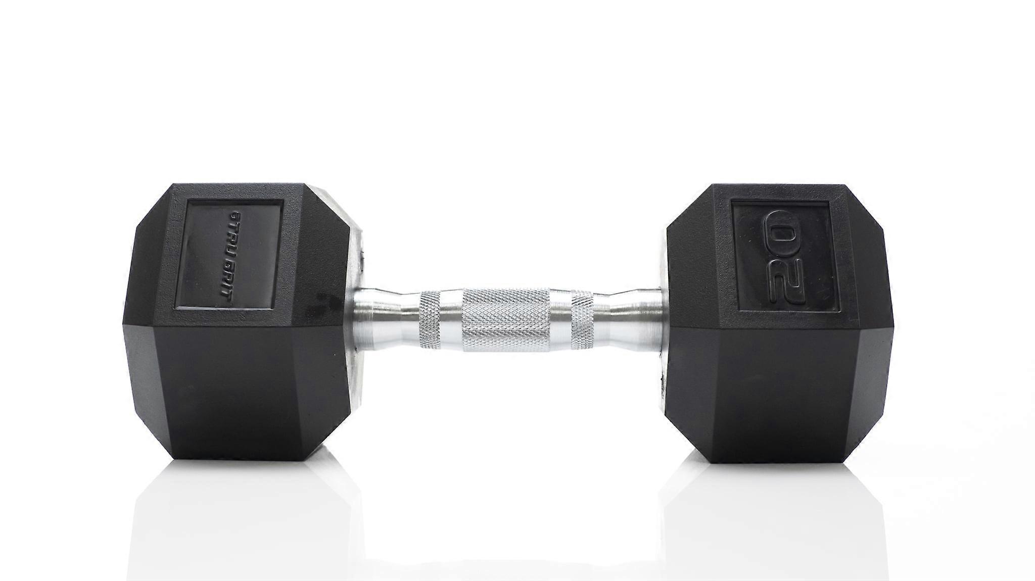 20 lb Rubber Hex Dumbbell, Single