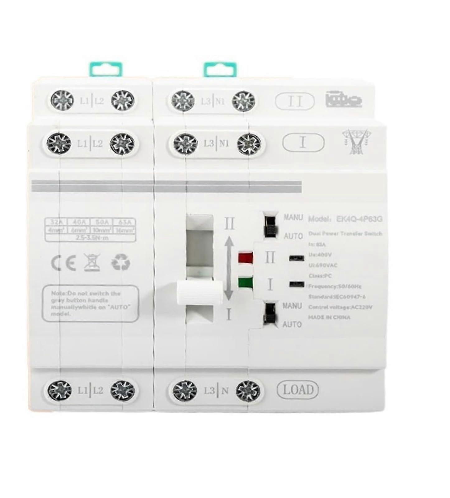 2 Pole 63A Generator Transfer Switch with Reliable Dual Power Automatic Connection