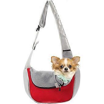 Pxcl Dog Harness, Front Hanging Bag, Chat And Puppy Handbag, Breathable Mesh Travel, Suitable For Small And Medium-sized Companion Dog Bags (red