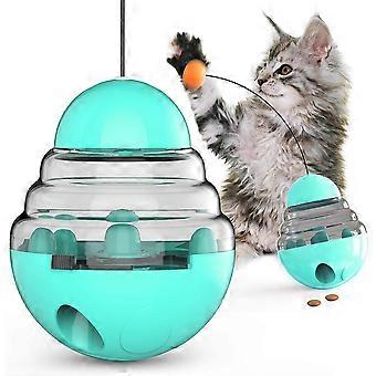 Dog Food Treat Dispenser Toy Tumbler Funny Cat Stick Duty Cat Stimulation Puzzle Feeder Toy Pets Slow Kibble Dispensing Ball for Dog Cat Fun IQ Active