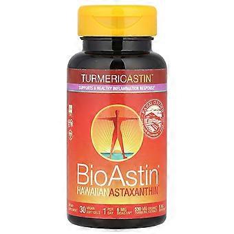 Nutrex Hawaii, Turmericastin, BioAstin Hawaiian Astaxanthin, 30 géis macios veganos