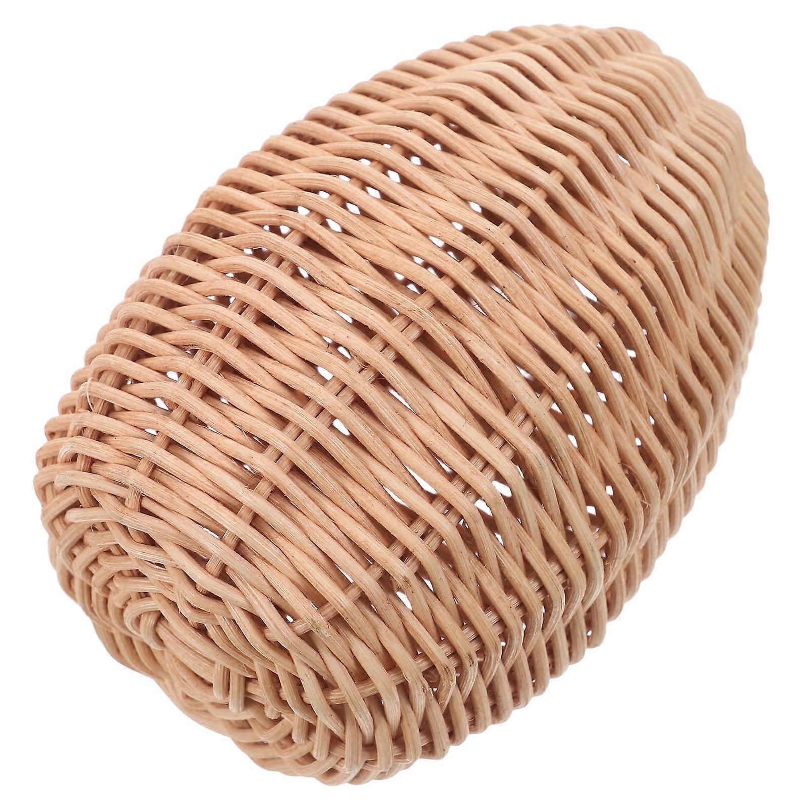 5Pcs Rustic Light Brown Rattan Egg Statues for Easter Party Table Accents