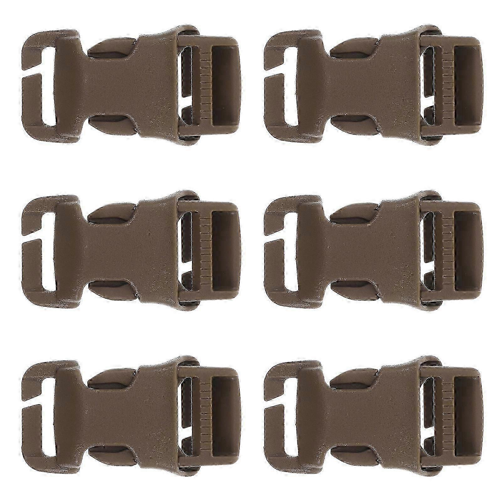 Plastic Backpack Buckles for Daily Use 6pcs Versatile Khaki Multi-function Supplies Lightweight