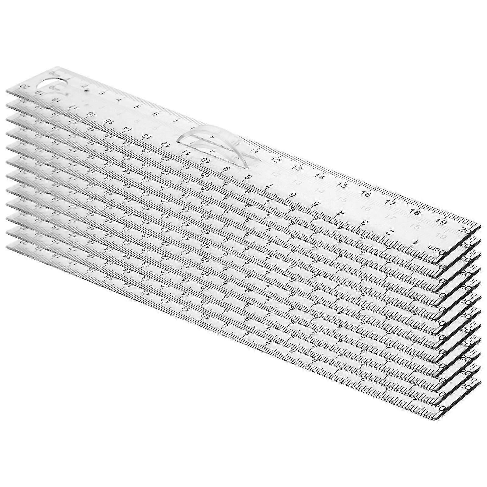 Measuring Tool Drawing Ruler for Student Use 100Pcs Transparent Plastic