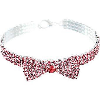 2026 Haustierhalsband mit Diamanten. Verstellbare Kristall-Diamant-Schleife in Melonenform, ideal für Hochzeiten, Katzen und Hunde. Kleine mittlere Haustierhalskette.