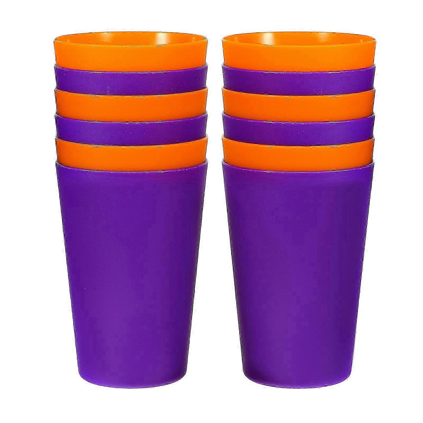 12pcs Plastic Solid Color Teeth Wash Cup Without Cover (Assorted Color)