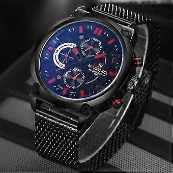 Brand Men Stainless Steel Military Watches Men Quartz 6 Dial Clock Male Sports Wrist Watch Relogio Masculino